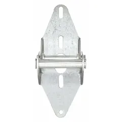 Steel garage door hinge with rounded corners, designated as #6. Leaf height 7 1/4 in, leaf width 2 13/16 in. Sold in a pack of 2. Used to connect garage door panels at the #6 position, allowing the door to bend as it travels along the track.