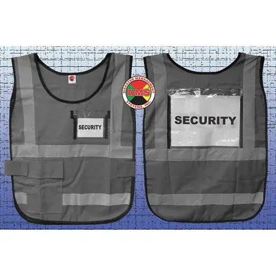 DISASTER MANAGEMENT SYSTEMS Safety Vest: Safety Vest ANSI Class Class 1, Gray, Nylon - Legend Insert Safety Vest