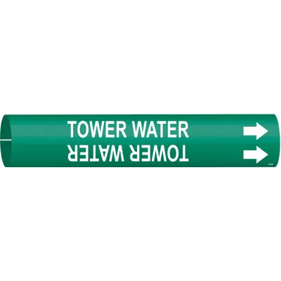 BRADY Tower Water Snap-On Pipe Marker - Tower Water Snap-On Pipe Markers