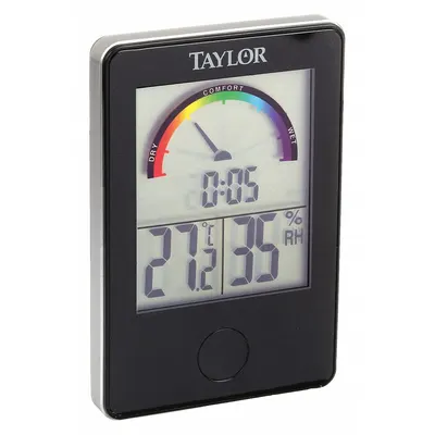 TAYLOR Digital Hygrometer: 20%to 90% Humidity Range, Comfort Index - Desk & Wall Mount Meters with Cabled Sensors