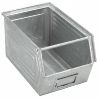 SSI SCHAEFER Stacking Bin: 8 in x 14 in x 8 in, Silver, Label Holder Not Included, Stacking Capable (MPN 147.140808GV1)