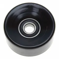 Flat idler pulley for vehicle accessory belt systems, used to maintain belt tension and alignment. Steel construction with 21/32 in inside diameter and 1 15/32 in pulley width. Light duty performance rating.