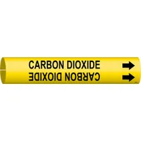 Pipe Marker: Carbon Dioxide, Yellow, Black, Fits 2 1/2 to 3 7/8 in Pipe O.D., 1 Pipe Markers (MPN 4019-C)