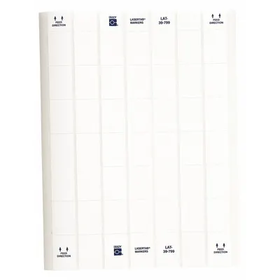 BRADY Precut Label Sheet: 1 7/16 in x 1 in, Acrylic - Brady Laser Precut Label Sheets