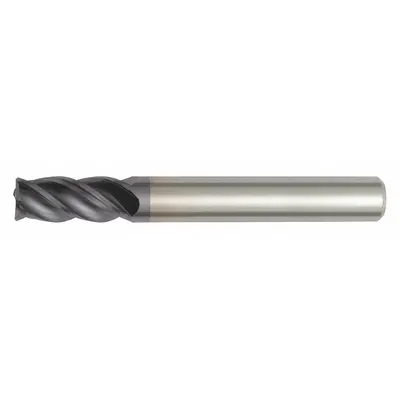 WIDIA HANITA Corner Radius End Mill: Carbide, TiAlN Coated, 4 Flute, 5/8" Mill Dia - Fast-Cutting Carbide Corner-Radius End Mills for Steel & Cast Iron