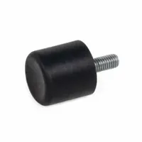 JW WINCO Concave Bumper: Cylindrical, Natural Rubber, Male x Non-Threaded Style, M6 Thread Size (MPN 357-25-18.5-M6-S-55)