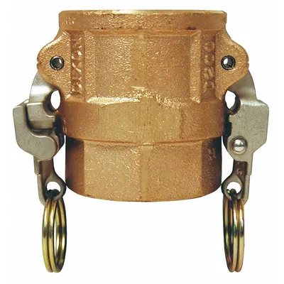 DIXON VALVE & COUPLING Cam and Groove Coupling: 1 1/2 in Coupling Size, 1 1/2 in Hose Fitting Size - Type D Forged Brass Cam & Groove Fittings