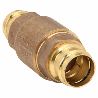 APOLLO Ball Cone Check Valve: Ball, Inline Valve Body, Bronze, 2 in Pipe Size - Lead-Free Bronze Ball Check Valves