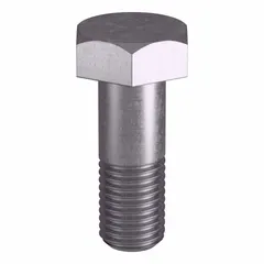 Grade B8M stainless steel heavy hex bolt with 7/8"-9 thread size, plain finish. Meets ASTM A193 material and ASME B18.2.1 dimensional standards. Suitable for high-temperature and corrosive environments such as chemical processing, refineries, and power generation. Supplied in a small pack without nut.