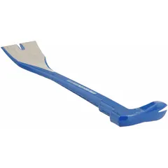 This 10-inch nail puller features a claw end, 3/4-inch bar width, and 2 1/2-inch end width. It is T No, ASME rated and designed with wide, thin, sharp blades for scraping and cutting. Suitable for prying nails and surface preparation in construction and woodworking tasks.