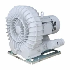 SCHMALZ SB Series vacuum blower with 100 mm connection, 4 in G female port. Delivers 1250 m³/hr at 230/460 V, with current ratings of 44.8/22.4/46.5 A. Suitable for industrial material handling and pneumatic conveying systems.