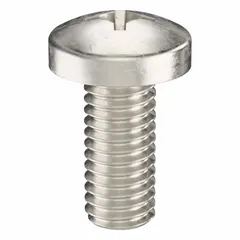 Pan head machine screw with #10-32 thread, 7/16 in length, made from 316 stainless steel with plain finish. Features a #2 Phillips drive. Supplied in a 50-piece pack. Suitable for general fastening applications requiring corrosion resistance.