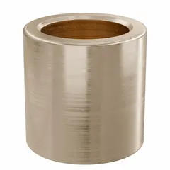 This OILITE sleeve bearing is made from SAE 841 bronze, a self-lubricating material suitable for general purpose industrial applications. It has a 25 mm bore, 35 mm outer diameter, and 35 mm length, with a maximum PV rating of 49,938 lb/sq in-fpm. The bearing is designed for rotating or oscillating shafts in equipment such as conveyors, pumps, and material handling systems. Supplied in a pack of 5.