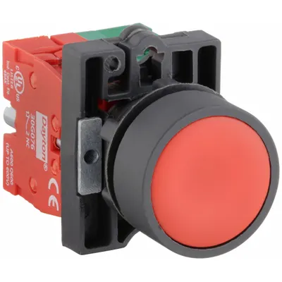 Dayton Flush Push Button Operator: Non-Illuminated, Flush Profile, Non-Metallic - Flush-Mount Push Buttons