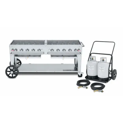 CROWN VERITY Gas Grill: Propane, 10 Burners, 159,000 BtuH Heating Capacity, 36 in Overall Ht - Wheeled Grills