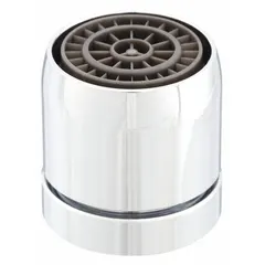 This laminar flow outlet is constructed of brass with a chrome finish. It features a 13/16"-24 female UNS connection and is designed for use as a faucet aerator or outlet component in commercial settings such as restrooms, kitchens, and laboratories.