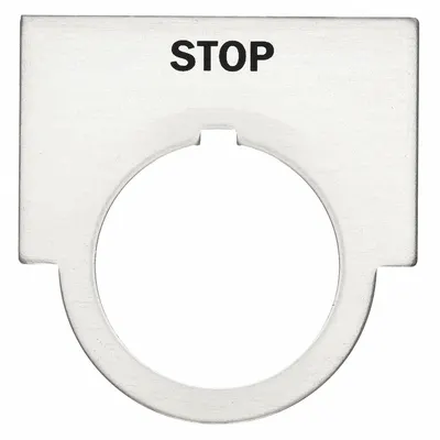 SIEMENS Legend Plate: 30 mm Panel Mounting Size, Half-Round - Push-Button Rings & Plates