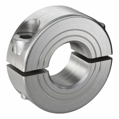 RULAND MANUFACTURING Shaft Collar: 2-Piece, Metric, Round, Clamp-On, 15 mm Bore Dia - Stainless Steel Shaft Collars