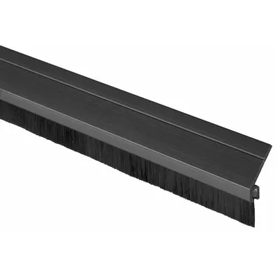 NATIONAL GUARD Door Weatherstripping: Brush Insert, 4 ft Lg, 1 1/4 in Wd - Metal Leaf Weatherstripping