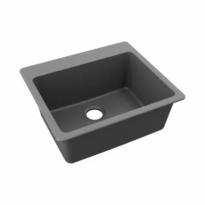 ELKAY Sink: 25 in Overall Lg, 22 in Overall Wd, 9 1/2 in Bowl Dp, 22 3/8 in Bowl Lg - One-Bowl Counter-Mounted Kitchen & Bar Sinks without Faucets