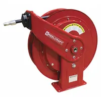 Spring Return Hose Reel: 75 ft (3/8 in I.D.), 1/4 in MNPT, 4,800 psi Max Op Pressure, Red (MPN PWD76075 OHP)
