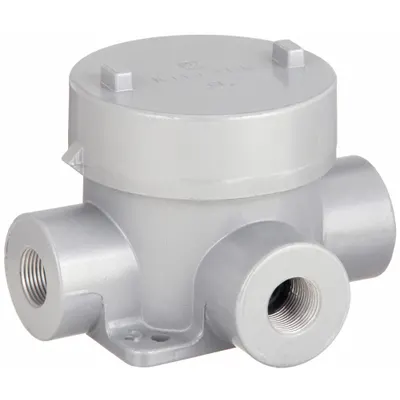 HUBBELL KILLARK Conduit Outlet Body: Aluminum, GE, 3/4 in Trade Size, T Body - T Round Body - Tee Type