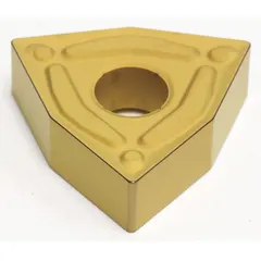 Trigon (W) indexable turning insert for general turning, facing, and profiling operations. Suitable for medium to heavy machining of steel, stainless steel, and cast iron. Available in designations WNMG433ENG and WNMG080412N-UG.