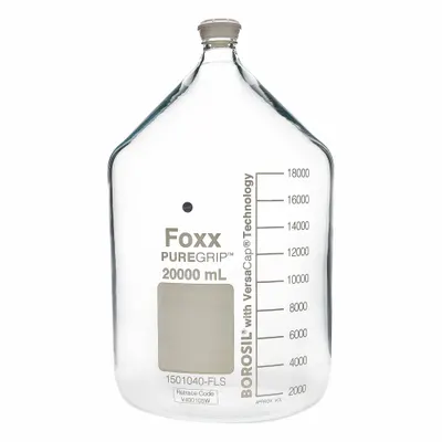 FOXX LIFE SCIENCES Glass Media, BOD, & Specialty Lab Bottles - Glass Lab Media Bottles: 100 mL