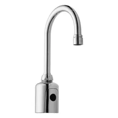 Cast brass construction with polished chrome finish. Single-post sensor faucet for touch-free operation in commercial restrooms and public facilities. Includes mounting hardware. Manufacturer part number WWG116.646.AB.1T.