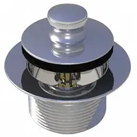 WATCO Drain Stopper: Brass/PVC, Chrome-Plated, 2 in Overall Dia, Push and Pull (MPN 38305-CP)