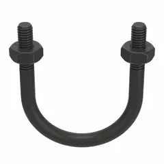 This steel U-bolt is designed to secure 1 1/2 in pipe to structural supports. It features a 3/8"-16 thread size and a 2 5/8 in inside height. Commonly used in plumbing, HVAC, and material handling systems for stabilizing pipe runs. Sold in a 10-pack.