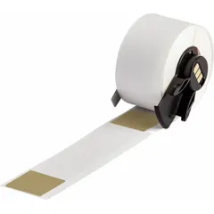 Precut vinyl wraparound label roll for wire and cable identification. Brown matte finish. Suitable for wire gauges from 1 AWG to 500 kcmil. Compatible with BMP71 printer series; requires M61-R4310 ribbon.