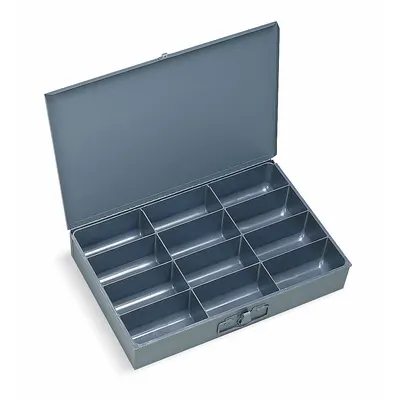 DURHAM MFG Large Compartmented Box, 12 Compartments, Gray, 115-95-D568 - Large Compartmented Boxes