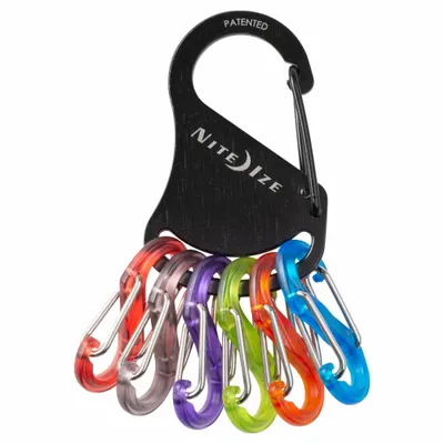 NITE IZE Key Rack: 6 Key Capacity, 3 in Key Ring Dia, Stainless Steel, Black - Belt Key Clips & Carabiners