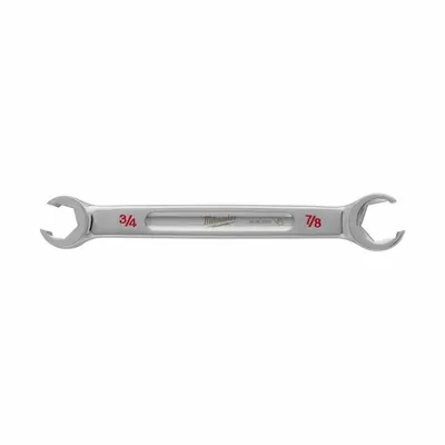 MILWAUKEE Flare Nut Wrench: Chrome Vanadium Steel, Chrome - SAE, Double End, Standard-Head, 6-Point Flare Nut Wrenches