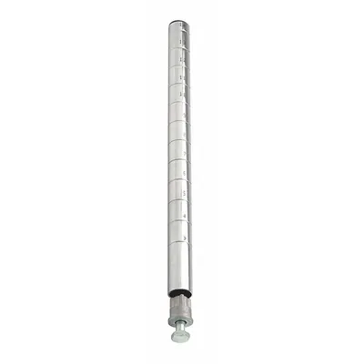 QUANTUM STORAGE SYSTEMS Shelving Post: 86 in x 1 in, Steel, Split Sleeve, Silver - Corrosion-Resistant Wire Shelving Posts for Harsh Environments