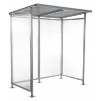 Smoking Shelter: Unassembled, 3 Sides, 75 in x 49 in x 84 in, Steel, Silver (MPN SSH-7939-80)