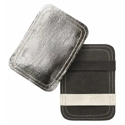 STEINER INDUSTRIES Glove Back-Aluminized Hand Pad: Fiberglass, Fiberglass, 7 1/2 in Lg - Aluminized Heat-Reflective Pads