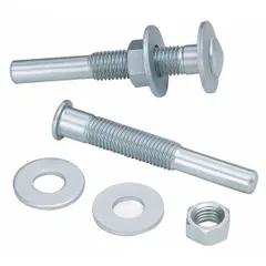 Nut lock-type wheel arbor for mounting abrasive wheels on power tools. Features a 1/4 in shank, fits 1/4 in wheel arbors, and accommodates wheel thicknesses from 1/4 in to 1/2 in. Used in surface conditioning, deburring, and finishing operations.