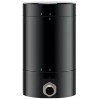 IO-Link base for Modlight70 Pro modular tower lights. Black housing, 88 mm overall diameter, IP65 rated. Includes IO-Link interface and 4-pin M12 male side connector. Designed for pole mounting in industrial automation for visual status indication on machinery and production lines