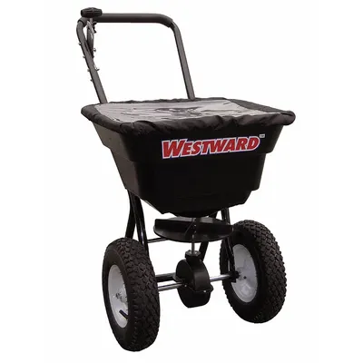 WESTWARD Manual Walk-Behind Spreader: Landscape, Lawn and Agriculture, 80 lb Capacity - Salt & Ice Melt Spreaders