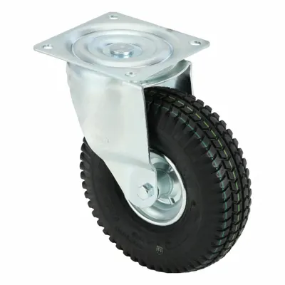 OEM Plate Caster: Swivel - Plate Casters with Pneumatic Wheels