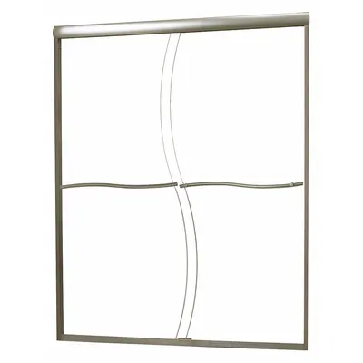 FOREMOST Shower Door: 58 in Min. Door Wd, 60 in Max. Door Wd, 72 in Overall Ht - S-Cut Sliding Shower Doors