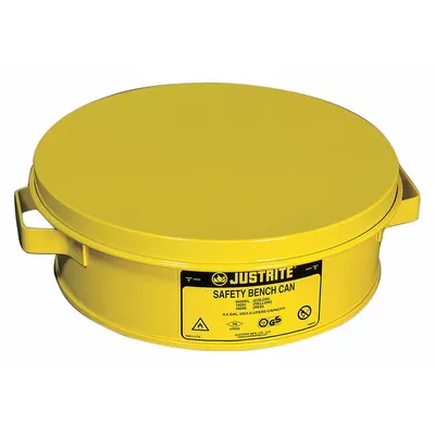 JUSTRITE Bench Can: 1/2 gal Capacity, Powder Coated Steel - Bench Cans