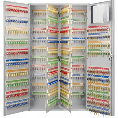 BARSKA Key Box: 800 Key Capacity, Single Key Lock, Steel, Gray, 51 in Ht, 28 3/4 in Wd - Key Cabinets with Key Lock