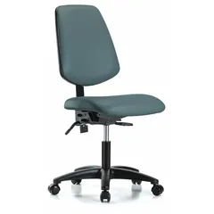 Vinyl Lab Chair, Armless, Blue, 19-24 in Height Range