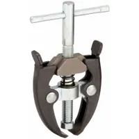 This steel battery terminal puller is designed for removing battery terminal clamps. It features a steel handle and a spreading range of 1/4 in to 1-1/8 in, accommodating various terminal sizes. Suitable for use in automotive, marine, and industrial battery maintenance