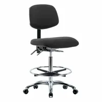 ESD Task Chair: Fabric, Armless, Ht Range 26 1/4 in to 36 in, 18 1/2 in Seat Wd, 17 in Seat Dp (MPN BR-ESD-FHBCH-CR-T1-A0-CF-EC-ESDBLK)