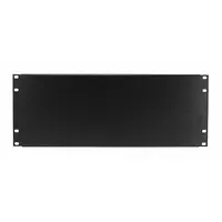 MONOPRICE Blank Panel: 4 Rack Units, 19 in Overall Wd, 7 in Overall Ht, Black, Steel (MPN 7264)