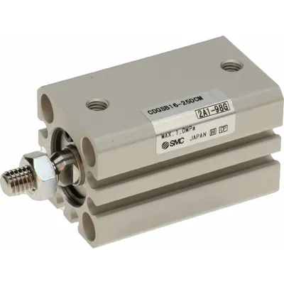 SMC Compact Cylinder: 16 mm Bore Dia, 10 mm Stroke Lg, Tapped Hole/Through Hole Mounting - Through Hole Mount Compact Cylinders